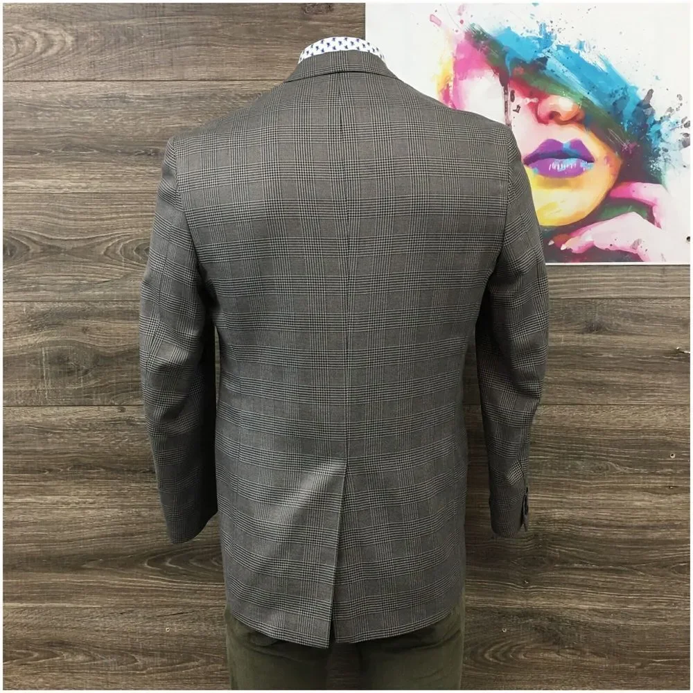 HART SCHAFFNER Mens Blazer Sport Coat Casual Jacket Size 42L‎ Wool Silk Suit USA